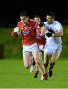 6 January 2016; Tommy Durnin, Louth, in action against Daryl Flynn, Kildare. Bord na Mona O'Byrne Cup, Group B, Kildare v Louth, Hawkfield Centre of Excellence, Newbridge, Co. Kildare. Picture credit: Sam Barnes / SPORTSFILE