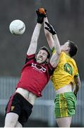 3 January 2016; Ciaran Thompson, Donegal, in action against Marcus McKay, Down. Bank of Ireland Dr. McKenna Cup, Group B, Round 1, Donegal v Down. MacCumhaill Park, Ballybofey, Co. Donegal. Picture credit: Oliver McVeigh / SPORTSFILE