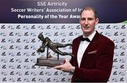 8 January 2016; Dundalk FC goalkeeper Gary Rogers, with the Goalkeeper of the year award at the SSE Airtricity Soccer Writers’ Association of Ireland Awards 2015. The Conrad Hotel, Dublin. Picture credit: Matt Browne / SPORTSFILE