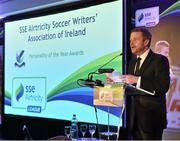 8 January 2016; RTE presenter Darragh Maloney at the SSE Airtricity Soccer Writers’ Association of Ireland Awards 2015. The Conrad Hotel, Dublin. Picture credit: Matt Browne / SPORTSFILE