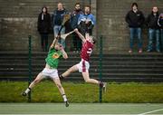 9 January 2016; Liam Vardy, Westmeath, in action against, Colin Hanbury, NUIG. Bord na Mona Walsh Cup, Group 4, Westmeath v NUIG, St Loman's, Mullingar, Co. Westmeath. Picture credit: Seb Daly / SPORTSFILE