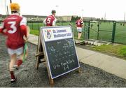9 January 2016; NUIG players makes their way out onto the artificial pitch ahead of the match. Bord na Mona Walsh Cup, Group 4, Westmeath v NUIG, St Loman's, Mullingar, Co. Westmeath. Picture credit: Seb Daly / SPORTSFILE