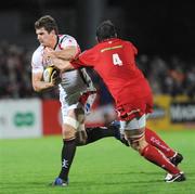 2 October 2009; Robbie Diack, Ulster, in action against Vernon Cooper, Llanelli Scarlets. Celtic League, Ulster v Llanelli Scarlets, Ravenhill Park, Belfast, Co. Antrim. Picture credit: Oliver McVeigh / SPORTSFILE