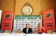 5 October 2009; Munster head coach Tony McGahan, left, and captain Paul O'Connell at the 2009/10 Heineken Cup launch. Shelbourne Hotel, Stephen's Green, Dublin. Picture credit: Stephen McCarthy / SPORTSFILE