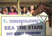 5 October 2009; Sea the Stars at a celebration event at John Oxx’s Curraghbeg Yard, Curragh, Co. Kildare. Photo by Sportsfile