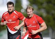 5 October 2009; Ulster's Neil McComb and Stephen Ferris in action during squad training ahead of their Heineken Cup game against Bath in Ravenhill on Friday night. Newforge Country Club, Belfast. Picture credit: Oliver McVeigh / SPORTSFILE