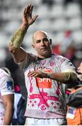 9 January 2016; Sergio Parisse, Stade Français Paris, applauds supporters following his side's victory. European Rugby Champions Cup, Pool 4, Round 2 Refixture, Stade Francais Paris v Munster, Stade Jean Bouin, Paris, France. Picture credit: Ramsey Cardy / SPORTSFILE