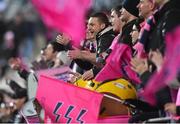 9 January 2016; Stade Français Paris supporters celebrate their side's victory. European Rugby Champions Cup, Pool 4, Round 2 Refixture, Stade Francais Paris v Munster, Stade Jean Bouin, Paris, France. Picture credit: Ramsey Cardy / SPORTSFILE