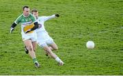 10 January 2016; Shane Dooley, Offaly, in action against Ciarán Fitzpatrick, Kildare. Bord na Mona O'Byrne Cup, Section B, Offaly v Kildare, O'Connor Park, Tullamore, Co. Offaly. Picture credit: Piaras Ó Mídheach / SPORTSFILE