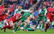 10 January 2016; Kieran Marmion, Connacht, is tackled by Aaron Shingler, Scarlets. Guinness PRO12, Round 12, Scarlets v Connacht, Parc Y Scarlets, Llanelli, Wales. Picture credit: Ben Evans / SPORTSFILE