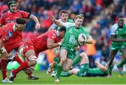 10 January 2016; Kieran Marmion, Connacht, is tackled by Aaron Shingler, Scarlets. Guinness PRO12, Round 12, Scarlets v Connacht, Parc Y Scarlets, Llanelli, Wales. Picture credit: Ben Evans / SPORTSFILE