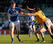 10 January 2016; Donal Kingston, Laois, in action against Mickey Burke, Meath. Bord na Mona O'Byrne Cup, Section C, Meath v Laois, Páirc Tailteann, Navan, Co. Meath. Picture credit: Seb Daly / SPORTSFILE