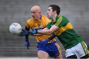 10 January 2016; Ger Hartnett, Kerry, in action against Martin O'Leary, Clare. McGrath Cup, Group A, Round 2, Kerry v Clare, Fitzgerald Stadium, Killarney, Co. Kerry. Picture credit: Brendan Moran / SPORTSFILE