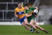 10 January 2016; Gavin O'Grady, Kerry, in action against Gordon Kelly, Clare. McGrath Cup, Group A, Round 2, Kerry v Clare, Fitzgerald Stadium, Killarney, Co. Kerry. Picture credit: Brendan Moran / SPORTSFILE