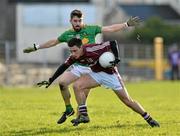 10 January 2016; Sean Denvir, Galway, in action against, Kevin Conlan, Leitrim. Galway v Leitrim - FBD Connacht League Section B Round 2. Tuam Stadium, Tuam, Co. Galway. Picture credit: Ray Ryan / SPORTSFILE