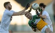 10 January 2016; Anton Sullivan, Offaly, in action against Johnny Byrne, left, and Cian O'Donoghue, Kildare. Bord na Mona O'Byrne Cup, Section B, Offaly v Kildare, O'Connor Park, Tullamore, Co. Offaly. Picture credit: Piaras Ó Mídheach / SPORTSFILE