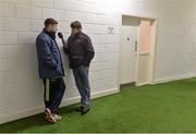 10 January 2016; Kerry manager Eamonn Fitzmaurice is interviewed by Gary O'SullEvan of Radio Kerry after the game. McGrath Cup, Group A, Round 2, Kerry v Clare, Fitzgerald Stadium, Killarney, Co. Kerry. Picture credit: Brendan Moran / SPORTSFILE