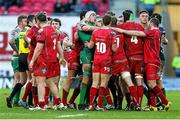 10 January 2016; Connacht and Scarlets players tussle. Guinness PRO12, Round 12, Scarlets v Connacht, Parc Y Scarlets, Llanelli, Wales. Picture credit: Chris Fairweather / SPORTSFILE