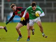 10 January 2016; Ryan Hanna, Fermanagh, in action against Connaire Harrison, Down. Bank of Ireland Dr. McKenna Cup, Group B, Round 2, Down v Fermanagh, Páirc Esler, Newry, Co. Down. Picture credit: Mark Marlow / SPORTSFILE