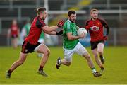 10 January 2016; Kane Connor, Fermanagh, in action against Ryan Boyle, Down. Bank of Ireland Dr. McKenna Cup, Group B, Round 2, Down v Fermanagh, Páirc Esler, Newry, Co. Down. Picture credit: Mark Marlow / SPORTSFILE