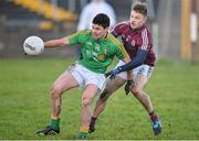 10 January 2016; Ciaran Gilheaney, Leitrim, in action against Eoghan Kerin, Galway. Galway v Leitrim - FBD Connacht League Section B Round 2. Tuam Stadium, Tuam, Co. Galway. Picture credit: Ray Ryan / SPORTSFILE