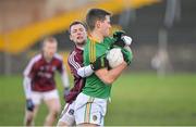 10 January 2016; Shane Moran, Leitrim, in action against Danny Cummins, Galway. Galway v Leitrim - FBD Connacht League Section B Round 2. Tuam Stadium, Tuam, Co. Galway. Picture credit: Ray Ryan / SPORTSFILE