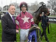 26 December 2016; Jockey Patrick Mullins with Jerry Staines, Thornton's Recycling, after winning aboard A Toi Phil in the Thornton's Recycling Maiden Hurdle. Leopardstown Christmas Racing Festival, Leopardstown Racecourse, Dublin. Picture credit: Cody Glenn / SPORTSFILE