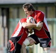 5 October 2009; Ulster's Ed O'Donoghue in action during squad training ahead of their Heineken Cup game against Bath in Ravenhill on Friday night. Newforge Country Club, Belfast. Picture credit: Oliver McVeigh / SPORTSFILE