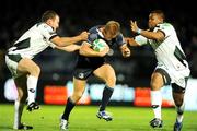 9 October 2009; Luke Fitzgerald, Leinster, in action against Chris Malone, left, and Steffon Armitage, London Irish. Heineken Cup, Pool 6, Round 1, Leinster v London Irish, RDS, Dublin. Picture credit: Brendan Moran / SPORTSFILE