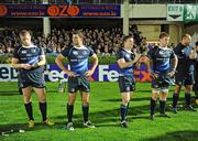 9 October 2009; Leinster players, from left, Jamie Heaslip, Rob Kearney, Brian O'Driscoll and Sean O'Brien after the final whistle. Heineken Cup, Pool 6, Round 1, Leinster v London Irish, RDS, Dublin. Picture credit: Brendan Moran / SPORTSFILE