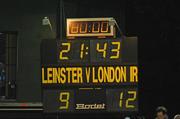 9 October 2009; The scoreboard at the end of the game. Heineken Cup, Pool 6, Round 1, Leinster v London Irish, RDS, Dublin. Picture credit: Pat Murphy / SPORTSFILE