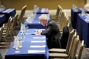 10 October 2009; Tyrone chairman, Pat Darcy, awaits the start of the GAA Special Congress. CityWest Hotel, Saggart, Co. Dublin. Picture credit: Ray McManus / SPORTSFILE
