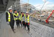 8 October 2009; Republic of Ireland Under-21 manager Don Givens, 2nd from right, along with players, from left, Owen Garvan, Cillian Sheridan and Keith Treacy are shown around by Robbie Devlin, left, of the FAI Vantage Club, on a tour of the new Aviva Stadium prior to their UEFA Under-21 European Championship fixture against Georgia in the Tallaght Stadium on Friday night. Aviva Stadium, Lansdowne Road, Dublin. Picture credit: Brendan Moran / SPORTSFILE