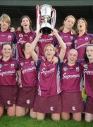 10 October 2009; Galway's Stacy Coen celebrates with the cup and team-mates after victory over Cork. Gala All-Ireland Intermediate Camogie Championship Final Replay, Cork v Galway, McDonagh Park, Nenagh, Co. Tipperary. Picture credit: Diarmuid Greene / SPORTSFILE