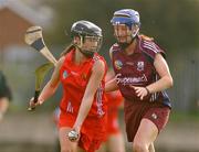 10 October 2009; Leah Weste, Cork, in action against Caroline Murray, Galway. Gala All-Ireland Intermediate Camogie Championship Final Replay, Cork v Galway, McDonagh Park, Nenagh, Co. Tipperary. Picture credit: Diarmuid Greene / SPORTSFILE