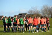 12 January 2016; Munster assistant coach Ian Costello speaks to his players during squad training. University of Limerick, Limerick. Picture credit: Diarmuid Greene / SPORTSFILE