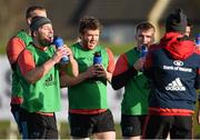 12 January 2016; Munster players Tomas O'Leary, Mike Sherry and Rory Scannell take a drink during squad training. University of Limerick, Limerick. Picture credit: Diarmuid Greene / SPORTSFILE
