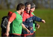 12 January 2016; Munster head coach Anthony Foley speaks to Mike Sherry during squad training. University of Limerick, Limerick. Picture credit: Diarmuid Greene / SPORTSFILE