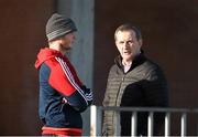 12 January 2016; Munster Rugby CEO Garrett Fitzgerald in conversation with Tyler Bleyendaal during squad training. University of Limerick, Limerick. Picture credit: Diarmuid Greene / SPORTSFILE