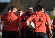 12 January 2016; Munster head coach Anthony Foley speaks to his players during squad training. University of Limerick, Limerick. Picture credit: Diarmuid Greene / SPORTSFILE