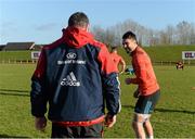 12 January 2016; Munster's Conor Murray with head coach Anthony Foley before squad training. University of Limerick, Limerick. Picture credit: Diarmuid Greene / SPORTSFILE