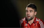 12 January 2016; Munster's Conor Murray speaking during a press conference. Castletroy Park Hotel, Limerick. Picture credit: Diarmuid Greene / SPORTSFILE