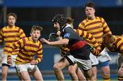 12 January 2016; Niall McDonnell, The High School, in action against the De La Salle Churchtown defence. Bank of Ireland Schools Fr. Godfrey Cup, Round 1, De La Salle Churchtown v The High School, Donnybrook Stadium Donnybrook, Dublin. Picture credit: Cody Glenn / SPORTSFILE