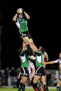 25 September 2009; Mike McComish, Connacht, wins possession in the lineout. Celtic League, Connacht v Ulster, Sportsground, Galway. Picture credit: Matt Browne / SPORTSFILE