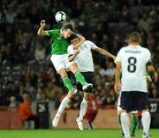 10 October 2009; Sean St. Ledger, Republic of Ireland, in action against Vincenzo Iaquinta, Italy. 2010 FIFA World Cup Qualifier, Republic of Ireland v Italy, Croke Park, Dublin. Photo by Sportsfile