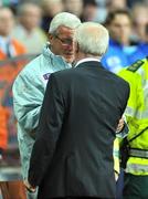 10 October 2009; Itay manager Marcello Lippi shakes hands with Republic of Ireland manager Giovanni Trapattoni before the start of the game. 2010 FIFA World Cup Qualifier, Republic of Ireland v Italy, Croke Park, Dublin. Picture credit: David Maher / SPORTSFILE