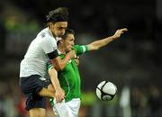 10 October 2009; Robbie Keane, Republic of Ireland, in action against Nicola Legrottaglie, Italy. 2010 FIFA World Cup Qualifier, Republic of Ireland v Italy, Croke Park, Dublin. Picture credit: Pat Murphy / SPORTSFILE
