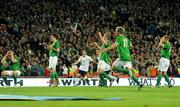 10 October 2009; Republic of Ireland players react in dispair after Alberto Gilardino, fourth from left, Italy, scores his side's second and equalising goal in the final minute of the game. 2010 FIFA World Cup Qualifier, Republic of Ireland v Italy, Croke Park, Dublin. Picture credit: Brendan Moran / SPORTSFILE