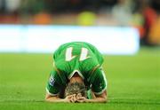 10 October 2009; A dejected Liam Lawrence, Republic of Ireland, after the final whistle. 2010 FIFA World Cup Qualifier, Republic of Ireland v Italy, Croke Park, Dublin. Picture credit: Brendan Moran / SPORTSFILE