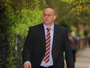 13 October 2009; Munster's John Hayes on his way to a disciplinary meeting appeal following the straight red card he received during Munster's Celtic League game against Leinster. Lansdowne Road, Ballsbridge, Dublin. Photo by Sportsfile